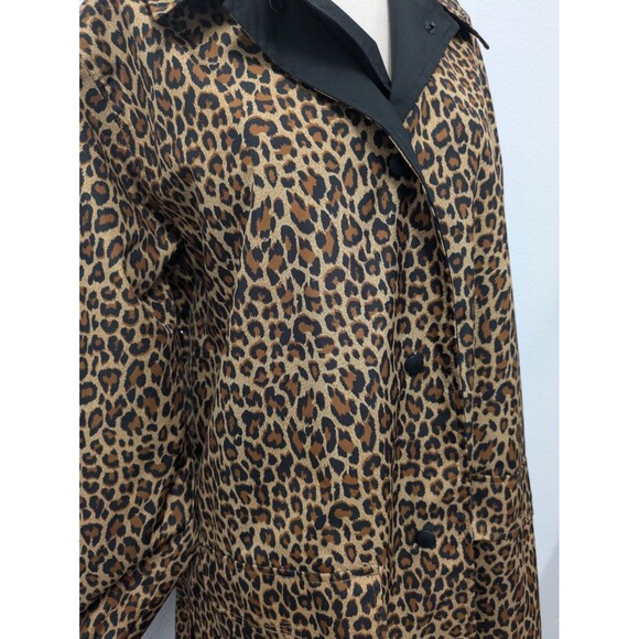Vintage TravelSmith Reversible Cheetah Leopard Print Rain Jacket sz L Outdoor - Picture 5 of 12